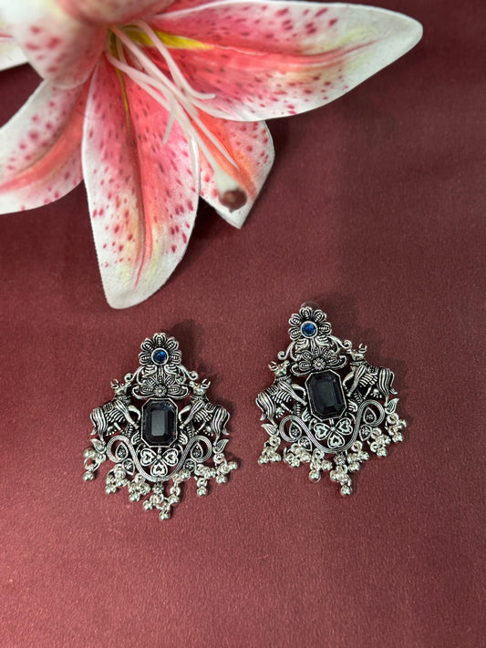 Aurea Royal Blue Chandbali Statement Earrings
