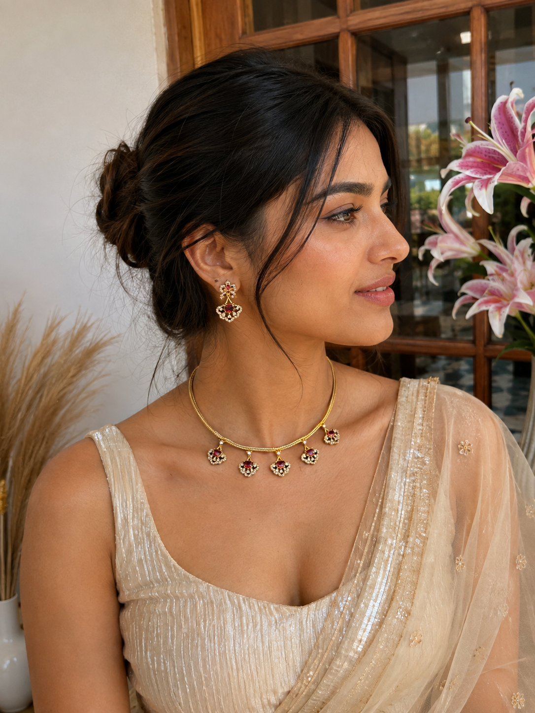 Aurea Ruby Charm Luxe Necklace Set