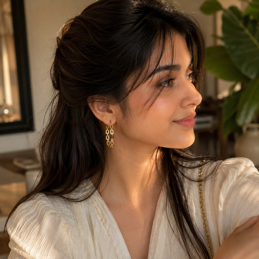 Aurea Linkora Luxe Chain Drop Earrings