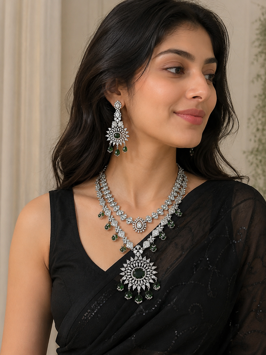 Aurea Emerald Celestia AD Necklace Set