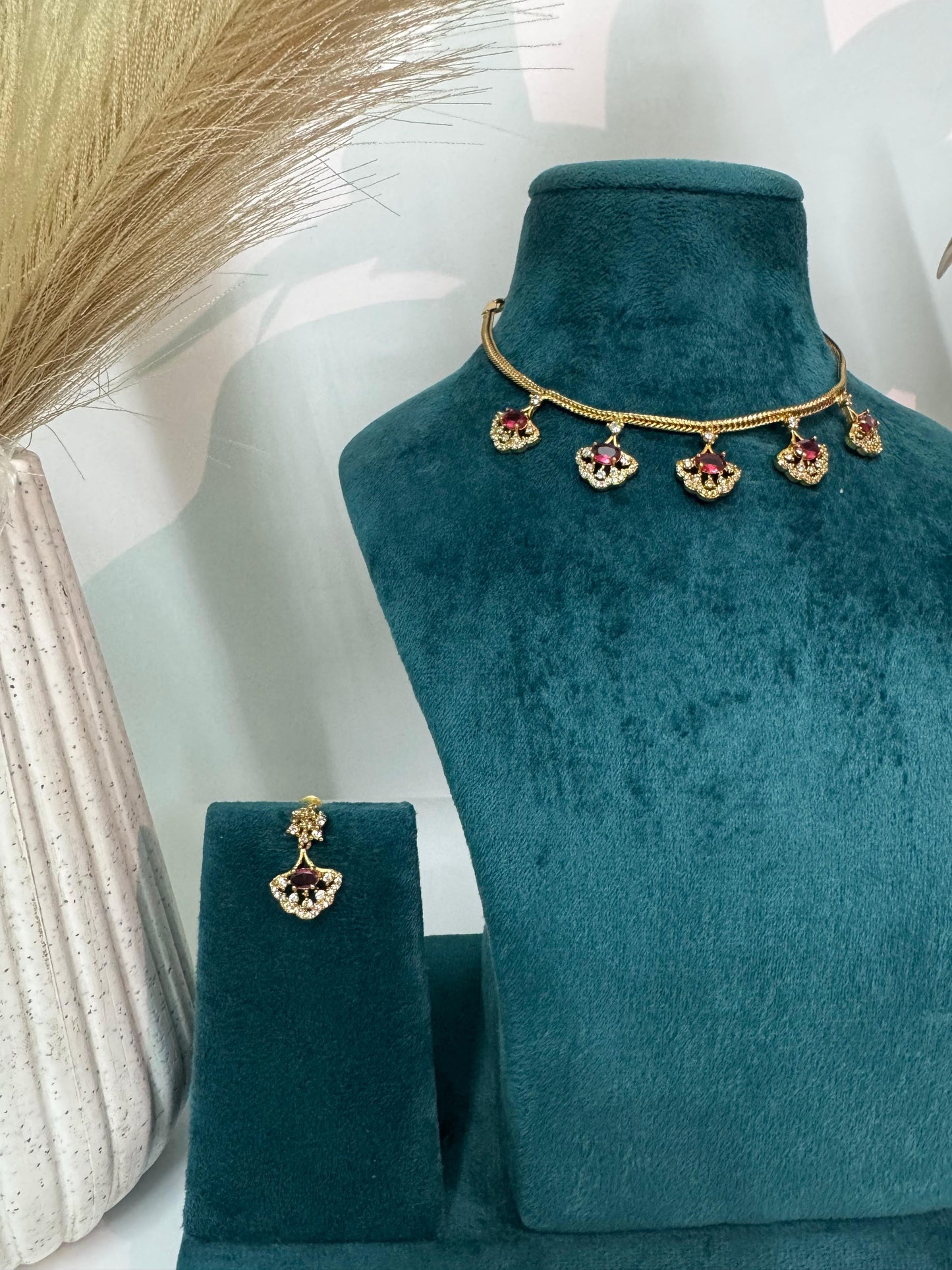 Aurea Ruby Charm Luxe Necklace Set