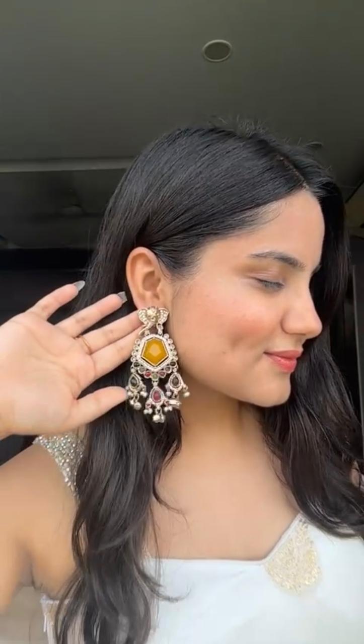 Aurea Jewel Noor Multicolour Statement Earrings