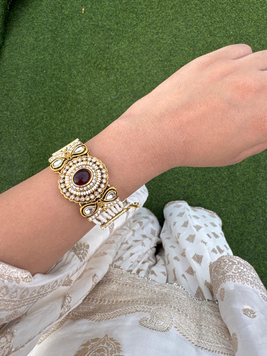 Aurea Jewel Ruby Royale Statement Bracelet