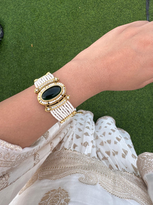 Aurea Jewel Noir Pearl Statement Bracelet