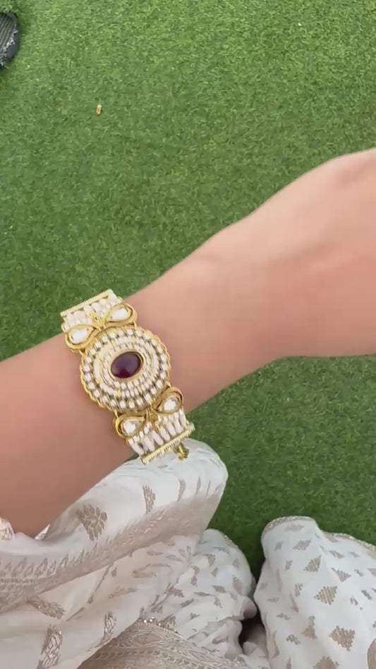 Aurea Jewel Ruby Royale Statement Bracelet